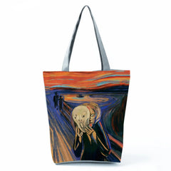 Van Gogh Oil Painting Canvas Tote Bag Retro Art Eco Shopping Handbag