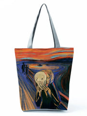 Van Gogh Oil Painting Canvas Tote Bag Retro Art Eco Shopping Handbag
