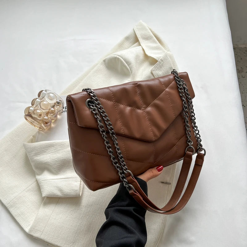 Vintage V-Line Shoulder Crossbody Bags Women Handbag and Purses