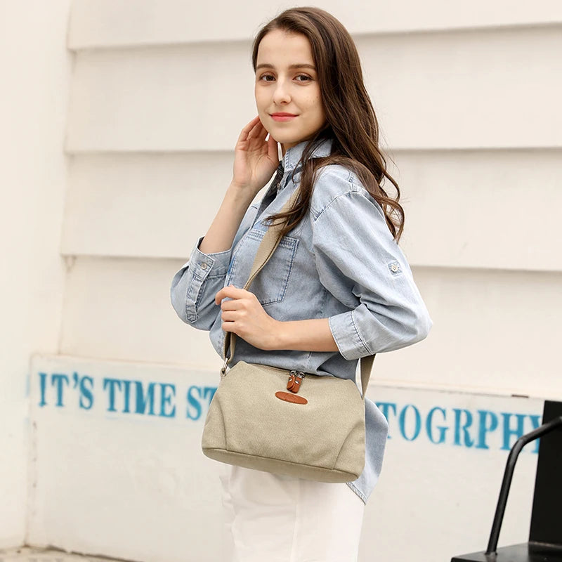 Vintage Canvas Messenger Bag For Women Crossbody Bags Sling Bag