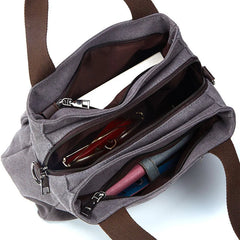 Vintage Casual Women Bag Canvas Handheld Crossbody Bag