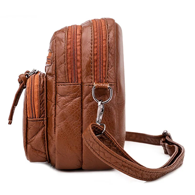 Vintage Crossbody Bags for Women Retro Small Shoulder Bag Soft PU Leather Handba