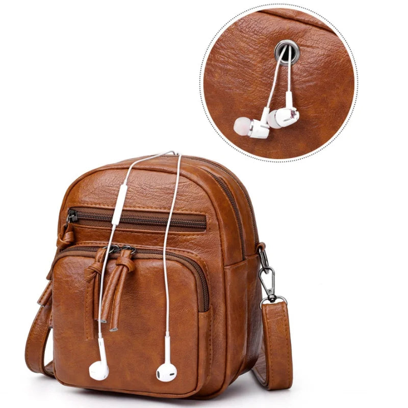 Vintage Crossbody Bags for Women Retro Small Shoulder Bag Soft PU Leather Handba