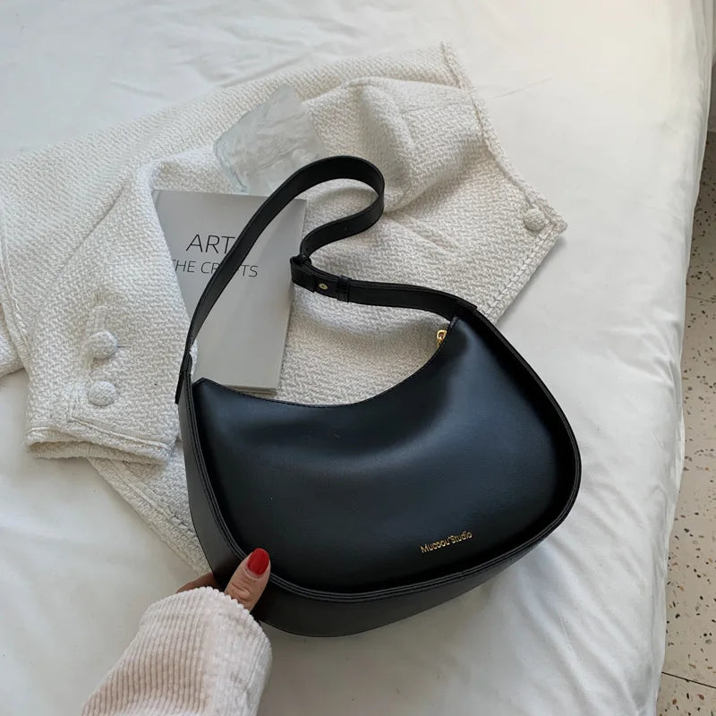 Vintage Zipper High Real Leather Women Shoulder Bag All-match Ladies Daily Purse