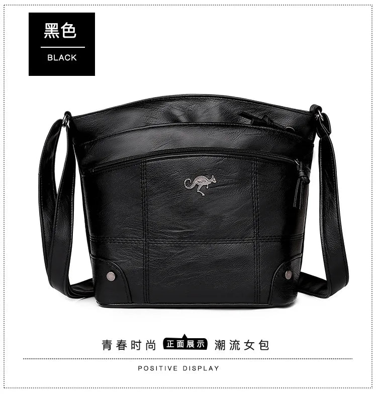 Vintage Soft Leather Girl Handbags Women Shoulder Bags Satchels