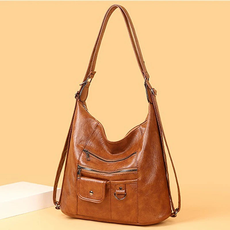 Waterproof PU Backpack School Bag For Teenage Girl