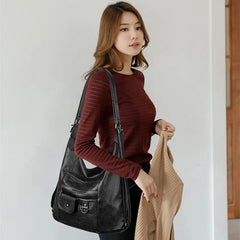 Waterproof PU Backpack School Bag For Teenage Girl