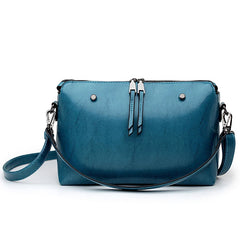 Vintage Oil Wax Leather Embossed Business Briefcase Crossbody Bag