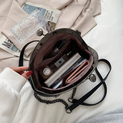 Vintage Shell Lock Bag Women Shoulder Crossbody Bags PU Leather Tote