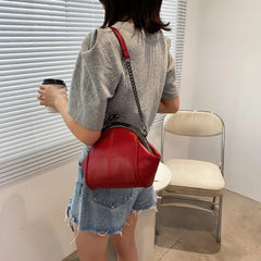 Vintage Shell Lock Bag Women Shoulder Crossbody Bags PU Leather Tote