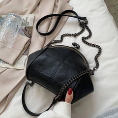 Vintage Two Straps Shell Lock Bag Chain Women Shoulder Crossbody Bags
