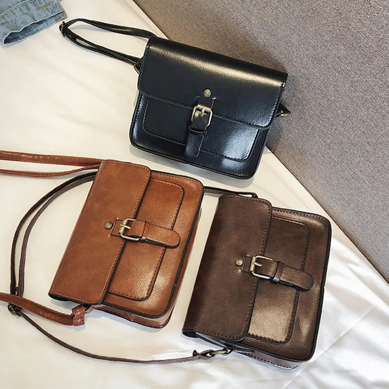 Vintage Women Flap Leather Shoulder Bag Crossbody Messenger Envelop Clutch
