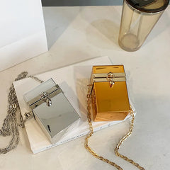 Vintage Acrylic Bag Metal Lock Shoulder Crossbody Lipstick Purse