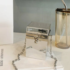 Vintage Acrylic Bag Metal Lock Shoulder Crossbody Lipstick Purse