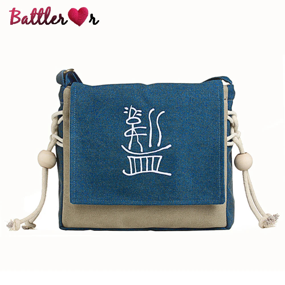 Vintage Women Messenger Bags Ethnic Canvas Bag Summer Shoulder Bag Female Travel