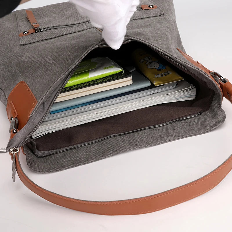 Vintage Women's Top-Handle Crossbody Bag Canvas Handbag