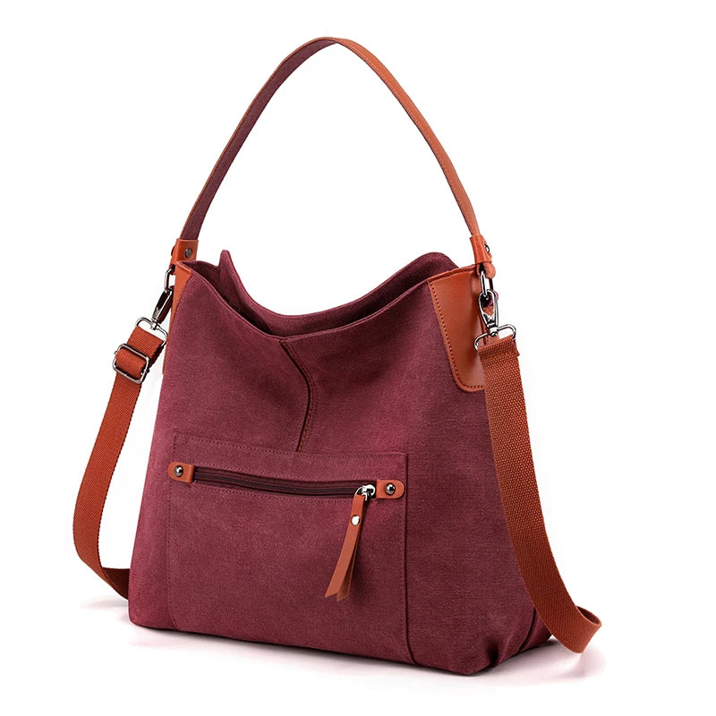 Vintage Women's Top-Handle Crossbody Bag Canvas Handbag