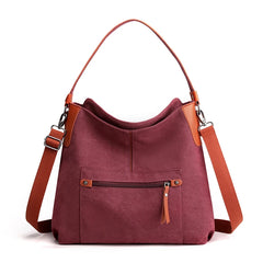 Vintage Women's Top-Handle Crossbody Bag Canvas Handbag