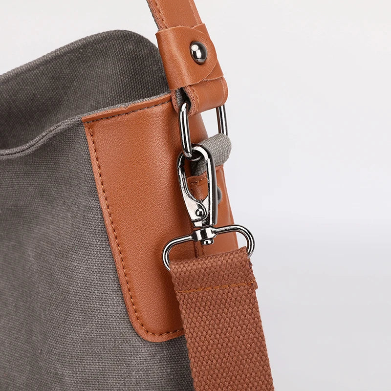 Vintage Women's Top-Handle Crossbody Bag Canvas Handbag