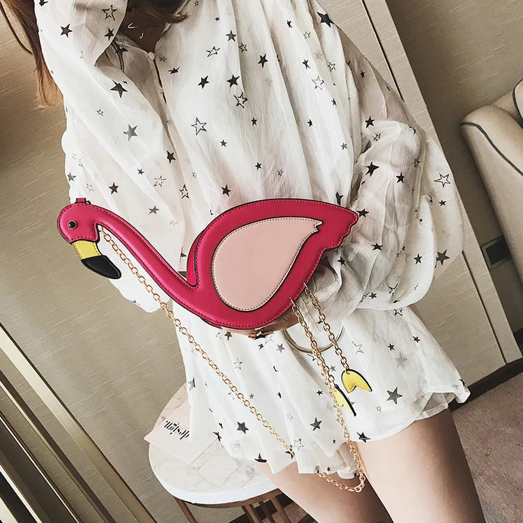 Girls Flamingo Shape Purse Satchel Crossbody Shoulder Bag Messenger Handbag