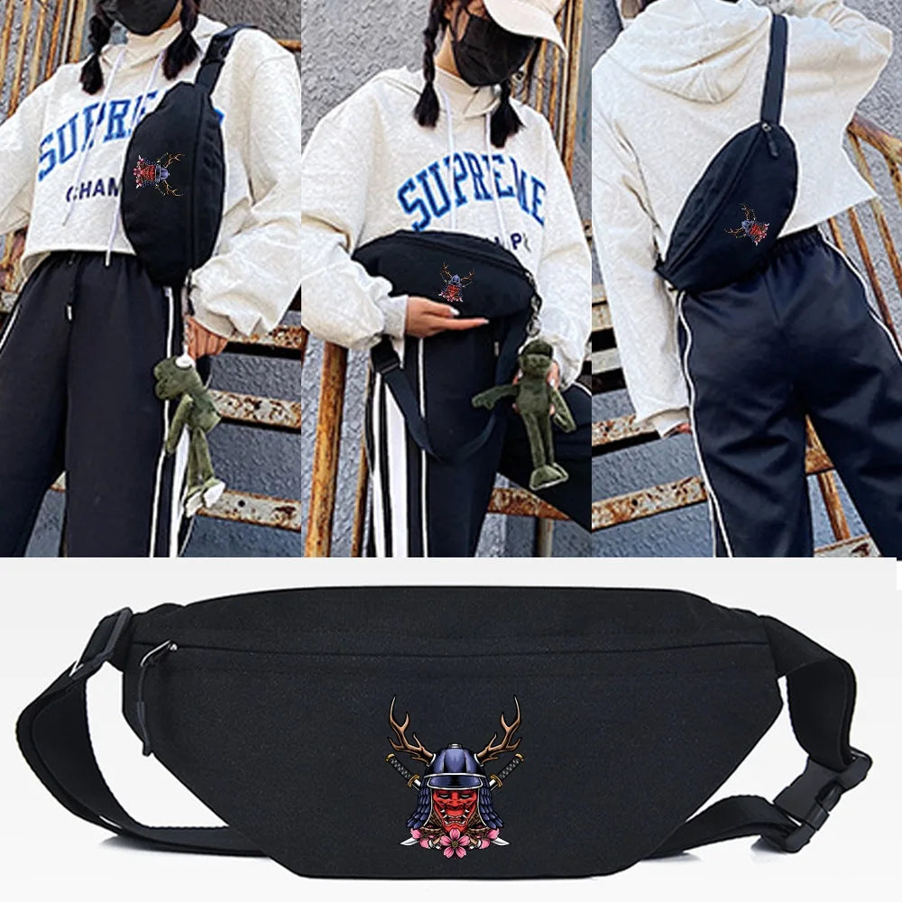 Deer Head Monster Print Waist Bag Chest Pack for Phone Travel