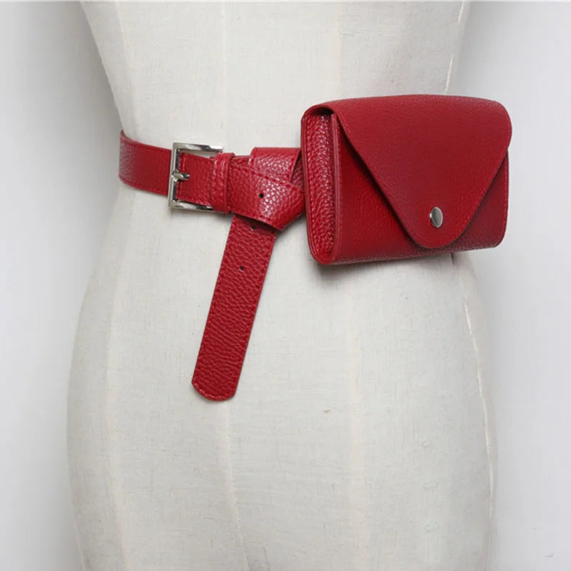 Vintage Women Waist Bag PU Leather Fanny Pack Phone Pouch Chest Bag C28