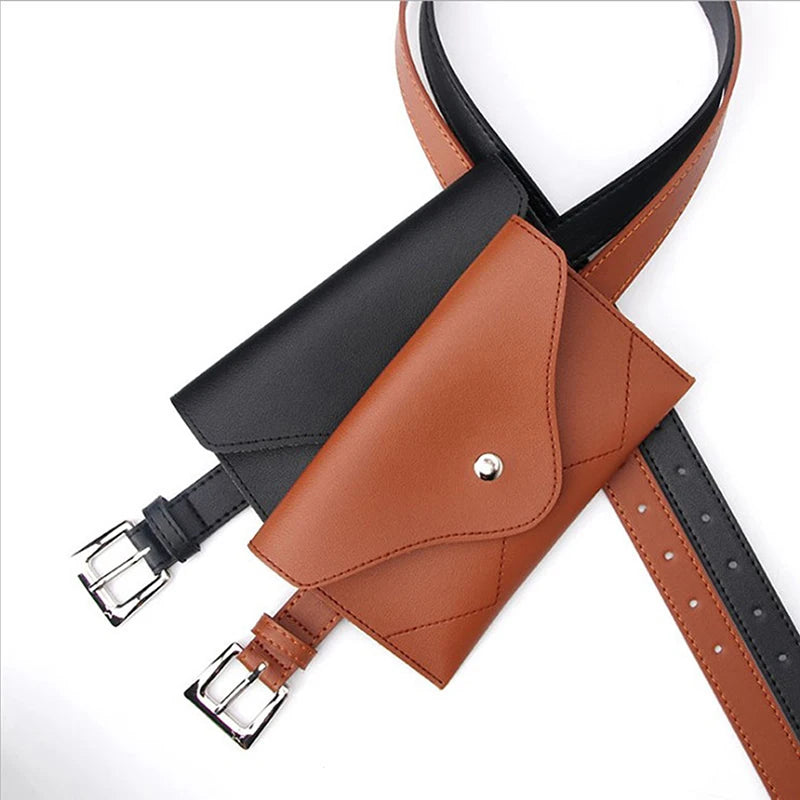 PU Leather Waist Bag for Women, Small Phone Pouch Belt Pack