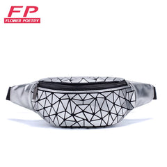 Luminous Belt Bag for Women, Geometry Waist Pack for Girls