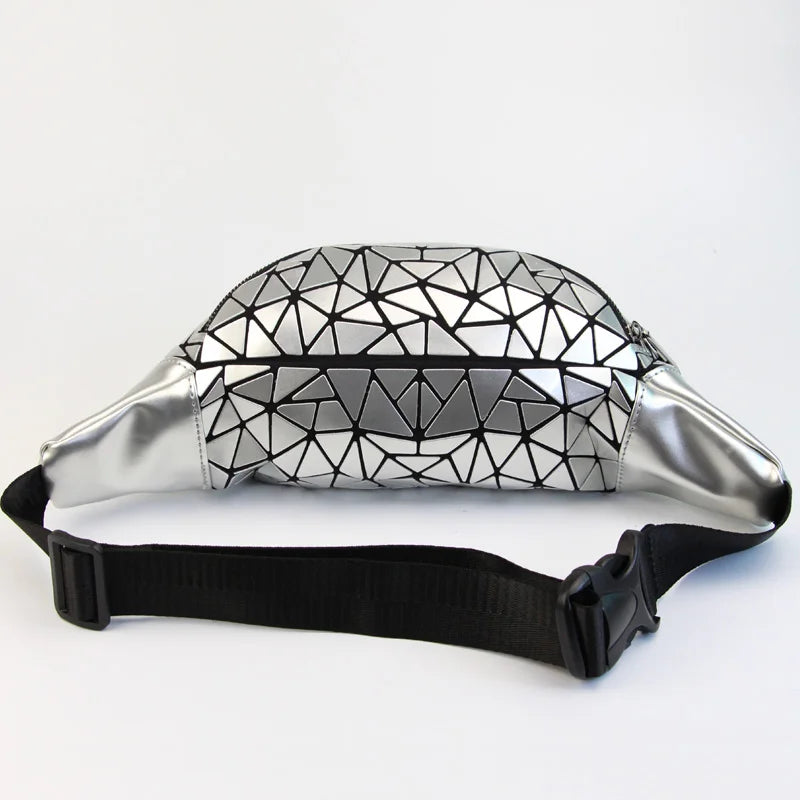 Luminous Belt Bag for Women, Geometry Waist Pack for Girls