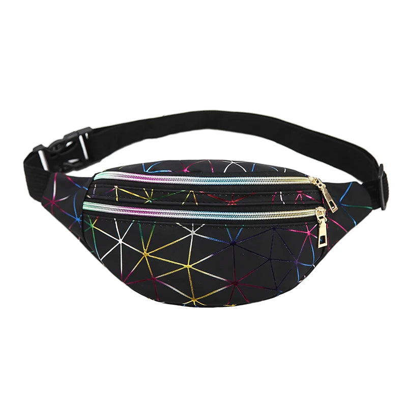 Silver Waist Bag Women Crossbody Fanny Pack