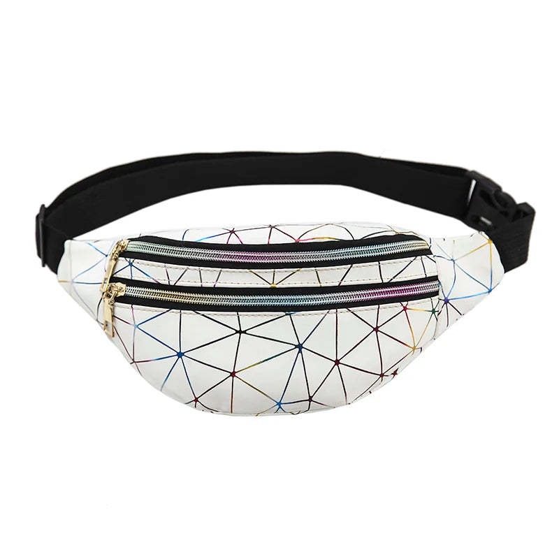 Silver Waist Bag Women Crossbody Fanny Pack