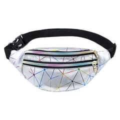 Silver Waist Bag Women Crossbody Fanny Pack