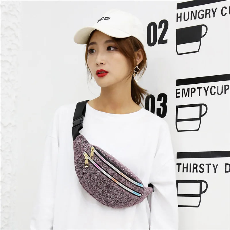 Holographic Fanny Pack Waist Bag Crossbody Chest Phone Pouch