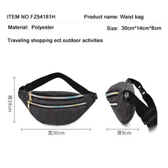 Holographic Fanny Pack Waist Bag Crossbody Chest Phone Pouch