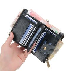Short Wallet Men's Retro Multi-card PU Waterproof Wallet