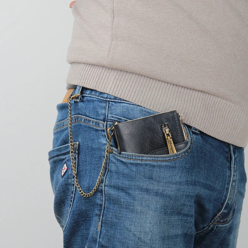 Short Wallet Men's Retro Multi-card PU Waterproof Wallet