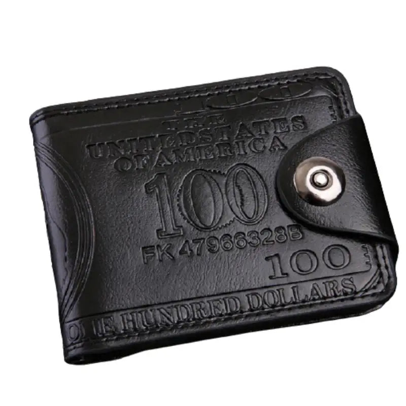 Men's Retro Magnetic Buckle Wallet Dollar Pattern Business Style