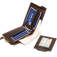 Men Leather Wallet Short Male Clutch Money Bag