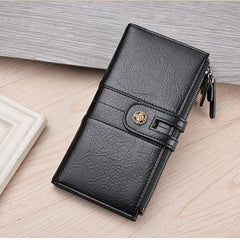 Men's Zipper Soft Wallet Multifunctional PU Waterproof Wallet