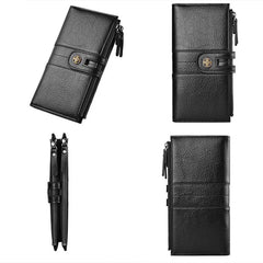 Men's Zipper Soft Wallet Multifunctional PU Waterproof Wallet