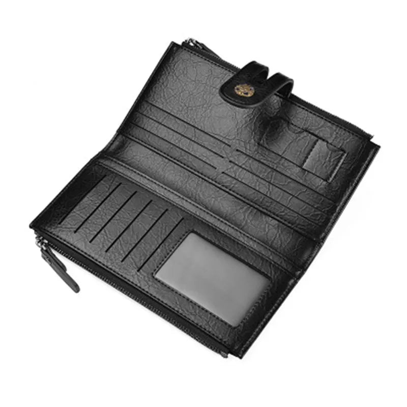 Men's Zipper Soft Wallet Multifunctional PU Waterproof Wallet