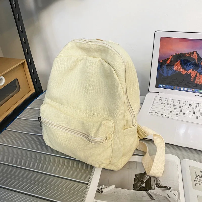 Canvas Backpack Vintage Ins Students Rucksack Small Backpack