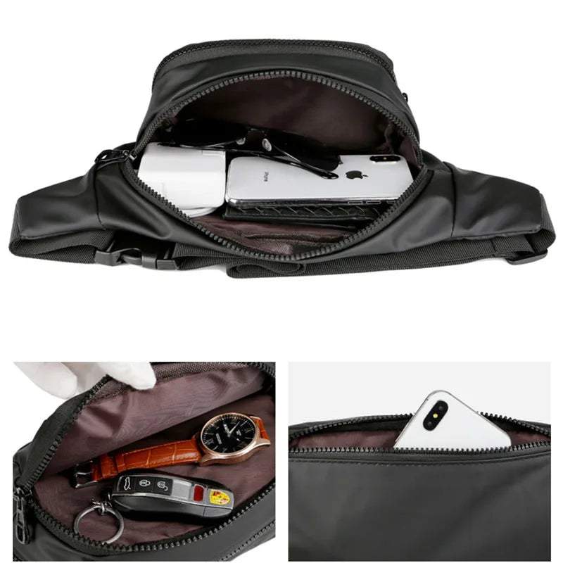 Waterproof Waist Bag Men Chest Pack Crossbody Travel Fanny Pack