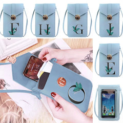 Waterproof Phone Bag Leaf Print Shoulder Bag