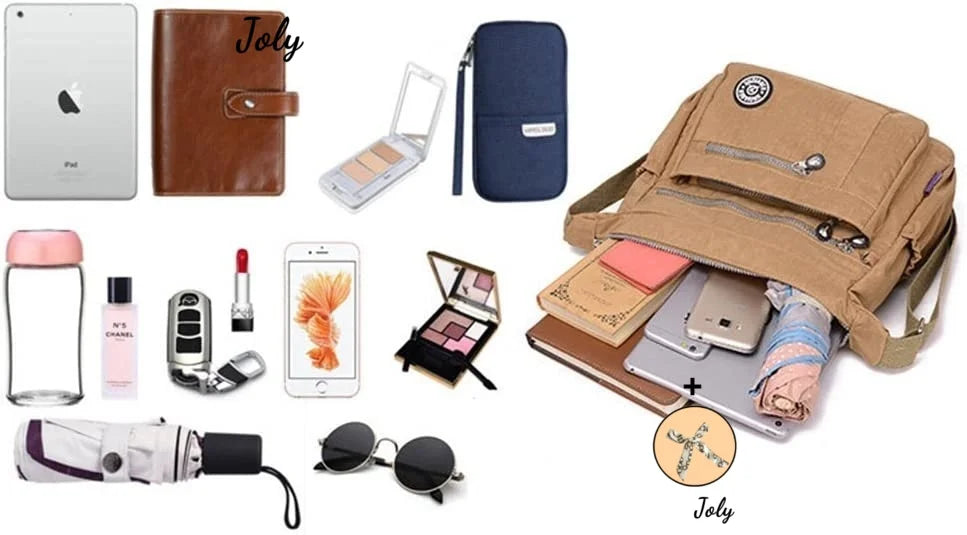 Waterproof Nylon Shoulder Bags Canvas Messenger Bag for Women