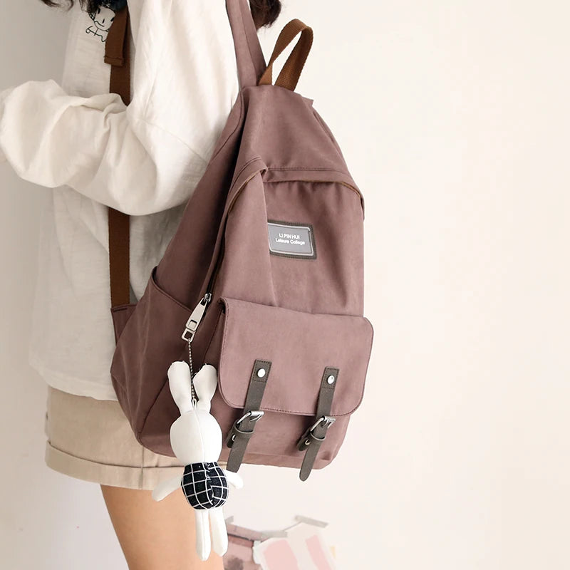 Waterproof Nylon Women Backpack Casual Ladies Schoolbag