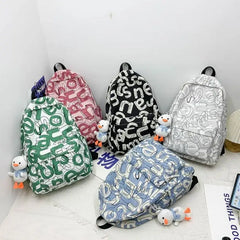 Waterproof Nylon Women Backpack Large Capacity Bookbag