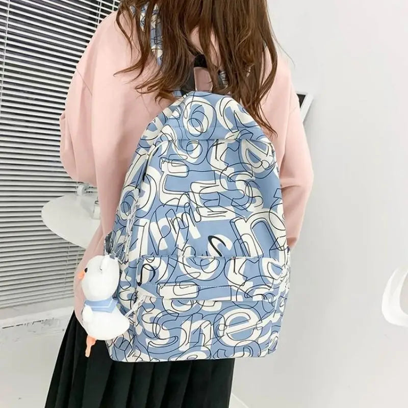 Waterproof Nylon Women Backpack Large Capacity Bookbag