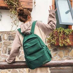 Waterproof Nylon Women Backpack Solid Casual Backpack For Teenagers