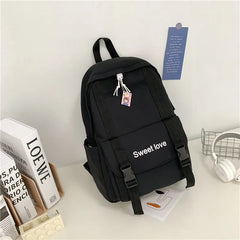 Waterproof Nylon Women Backpack Travel Bag for Teen Girls Solid Bookbag